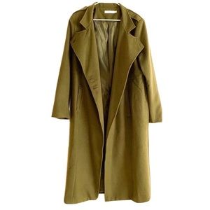 Just Fab Olive Green Button Down Trench Coat